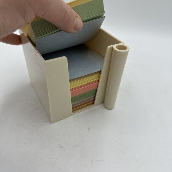 Vintage Notepad Plastic Paper Pen Holder Desk Organizer Stationery - Picture 9 of 13